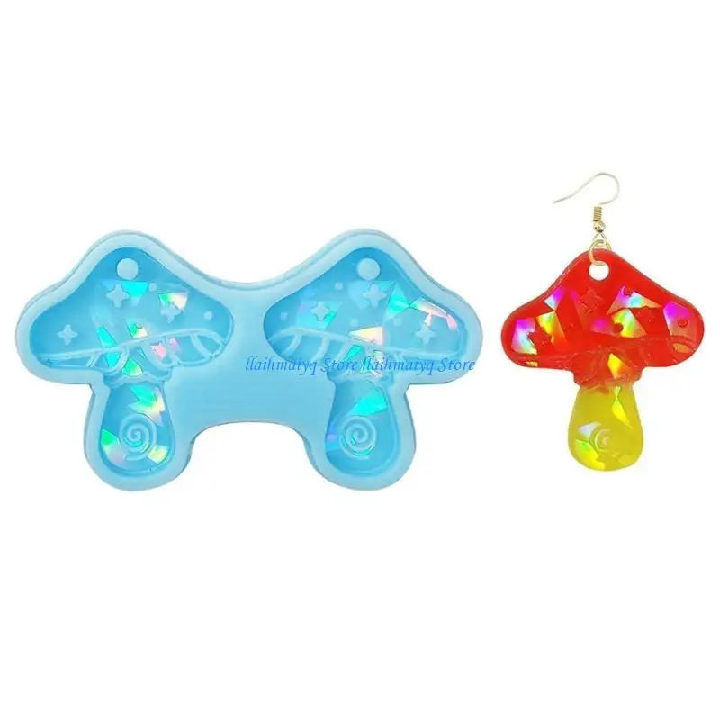 573B Resin Molds Silicone Earrings Resin Mold Mushroom Epoxy Resin Casting Mold for DIY Keychain Jewelry Making