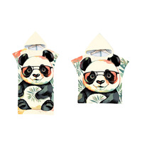 Cute Panda Hooded Beach Towel, Poncho for Adult and Kid, Swim Robe,Surf,Sauna,Spa,Holiday Gift,Drop Shipping