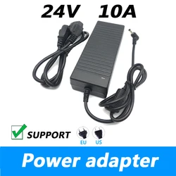 Power Supply Adapter DC 24V 10A New AC 100V-240V 240W Converter Power Adapter DC24V 10A 5.5*2.5mm EU US AU Plug