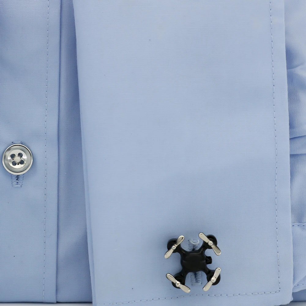 Unmanned Drone Cuff Links For Men UAV Design Quality Brass Material Black Color Cufflinks Wholesale&retail