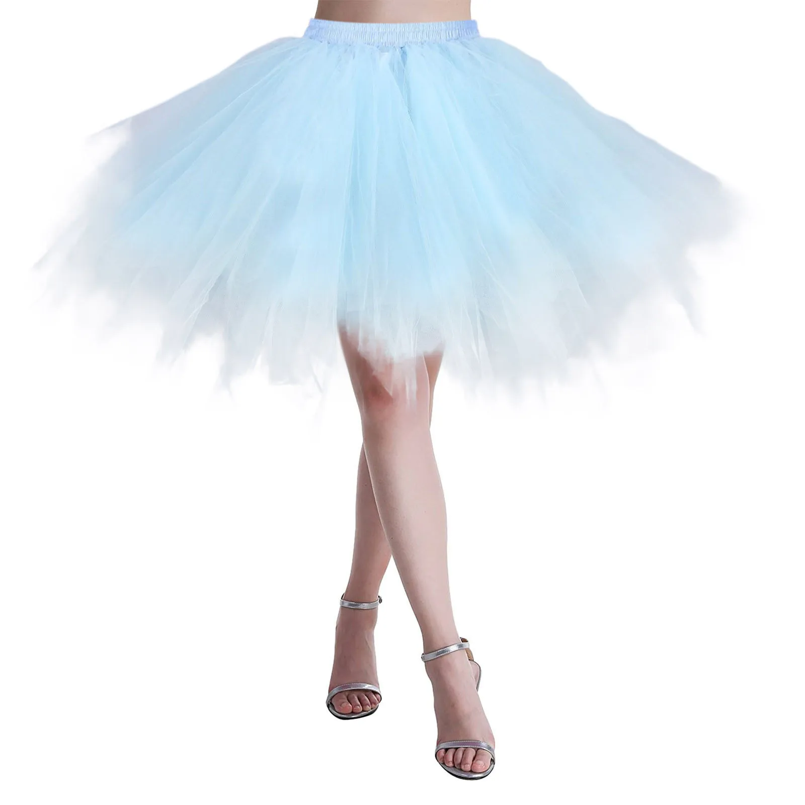 Princess Fairy Tulle Skirt Pleated Dance Tutu Skirts Womens Lolita Petticoat Jupe Tulle Ballet Party Puffy Skirts Adult Dance