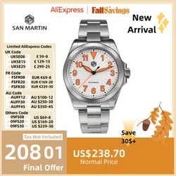 San Martin-Reloj de pulsera para hombre, cronógrafo de lujo con esfera de turbina, resistente al agua, NH35, automático, luminoso, ATM10, Orologio Uomo SN0132-1, 40mm