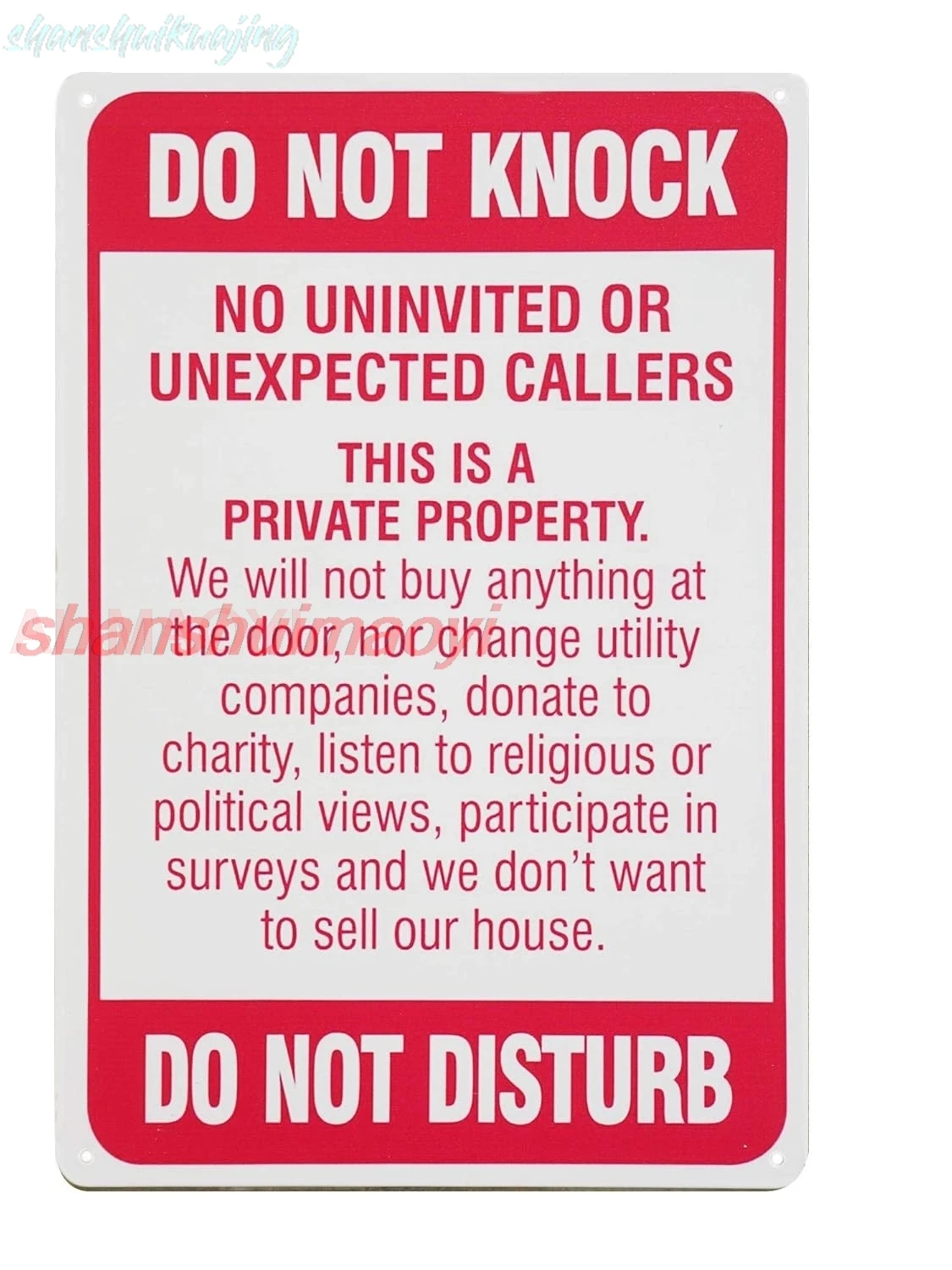 Monifith Do Not Knock Do Not Disturb Sign Red Warning Metal Tin Signs Home Door Wall Decor Sign Gift Size 8 X 12Inch FGDD sign