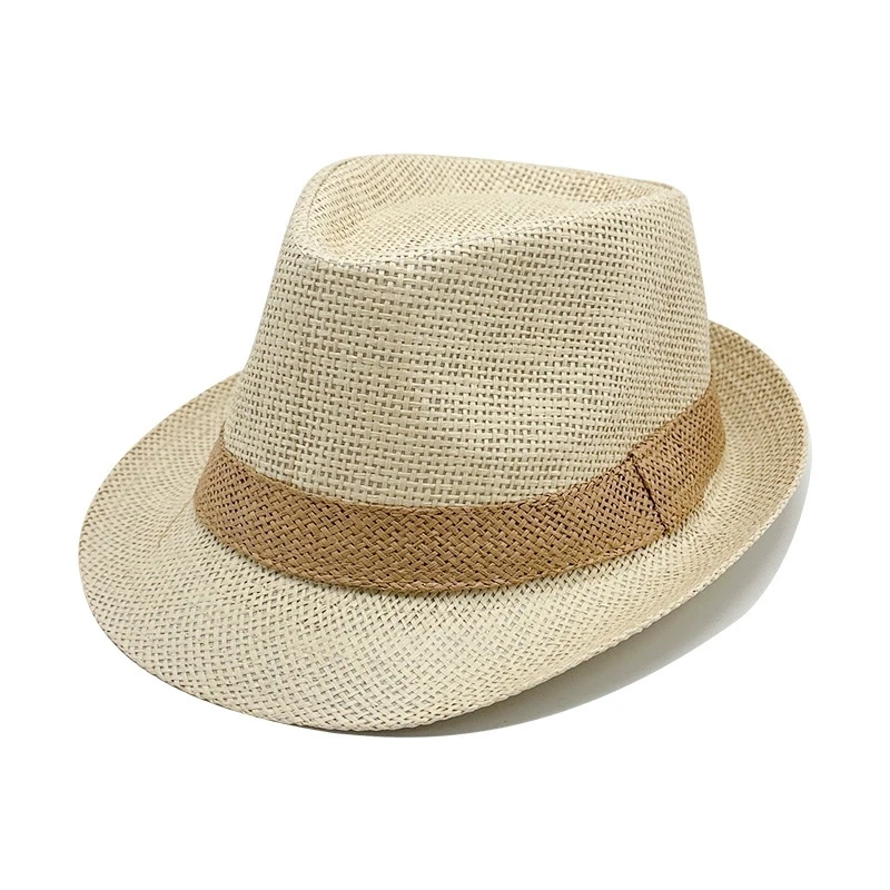 Britischer Jazz-Hut für Herren, Frühling und Sommer, neuer Stil, Sonnenschutz, Strohhut, Strandhut, Strohhut für den Freizeitbereich – Detail 9