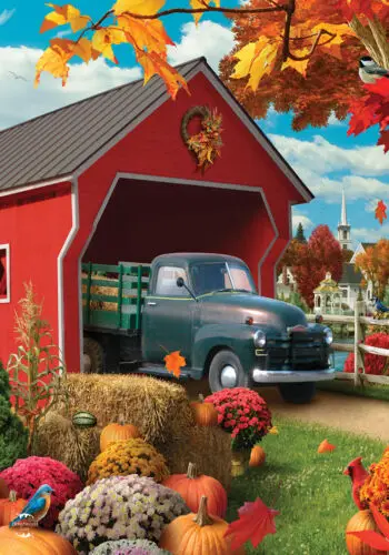 Harvest Bridge Autumn House Flag Pickup Truck Fall 28