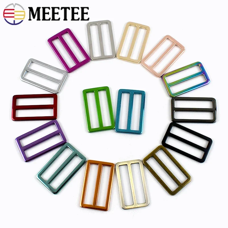 5/10Pcs 20-38mm Metal Bag Ring Buckles Tri Glide Slider Backpack Strap Adjust Clasp Webbing Connect Hook Hardware Accessories