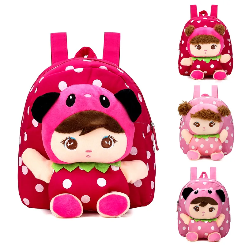 Kids Cartoon Plush Kindergarten Backpack Cute Toddler Schoolbag Soft Kawaii Daypack Portable Lightweight Children Storage Bag