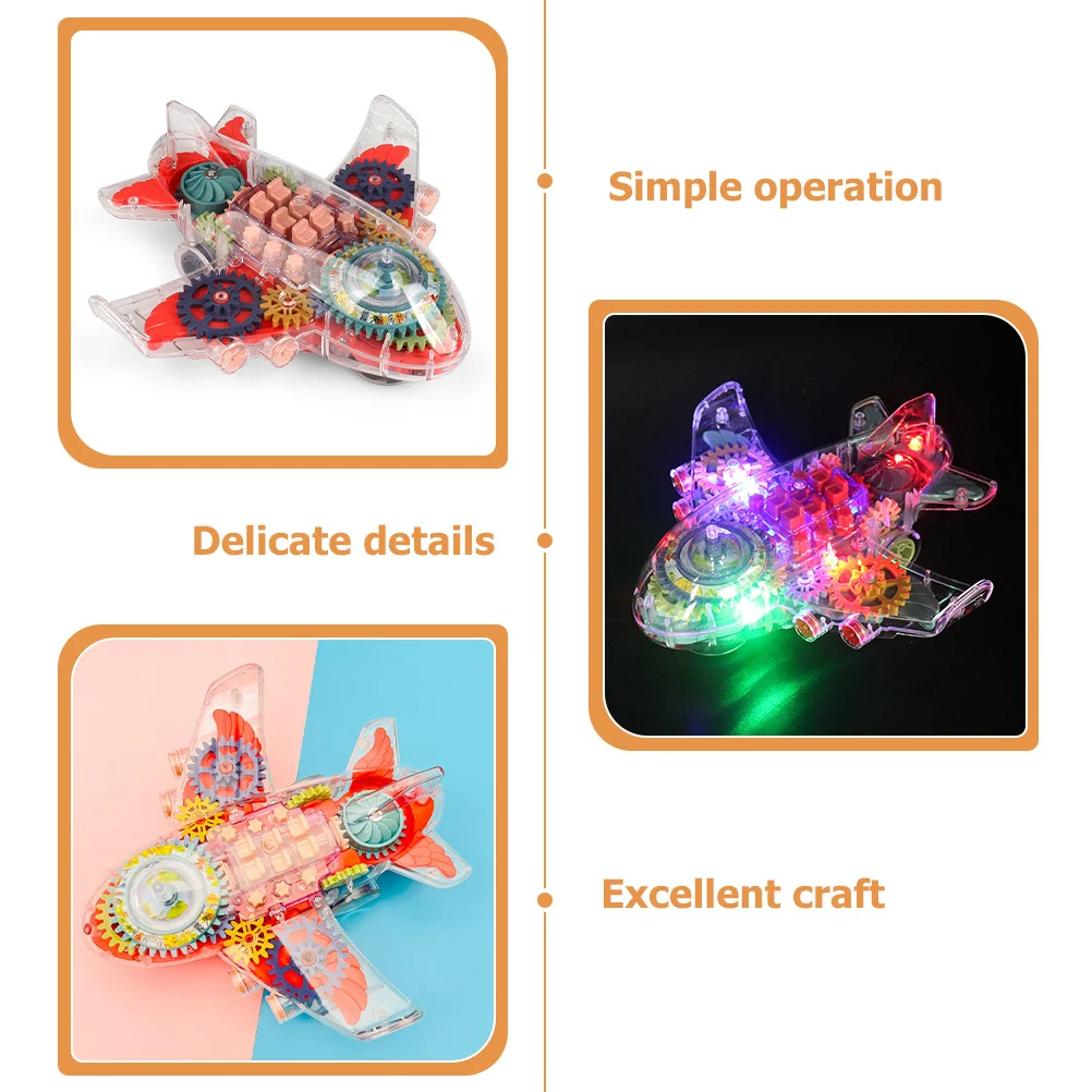 Electric Airplane Mechanical Car Durable Plastic Kids Plaything Household Children Accessory Music Light Effect