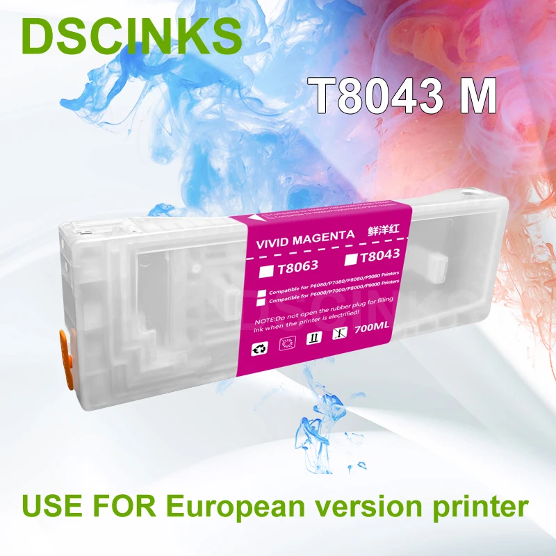 700ml Refillable Ink Cartridge for Epson T8041 - T8049 ink for Epson P6000 P7000 P8000 P9000 printer With Europe version Chip