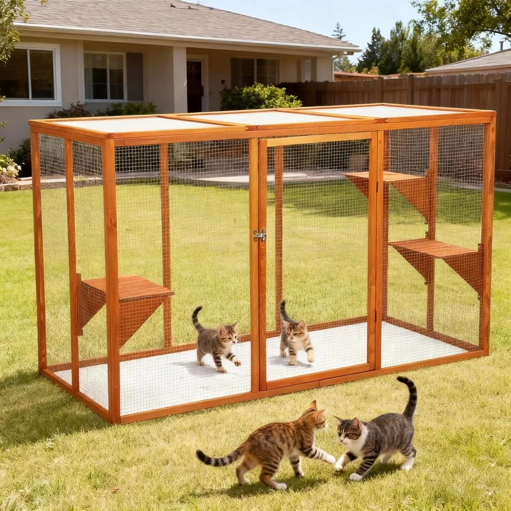 

Outdoor Cat Enclosure, 71 Large Catios for Cats Patio, Outside Cat Enclosures, Cattio with Waterproof Roof, Clearance Cat
