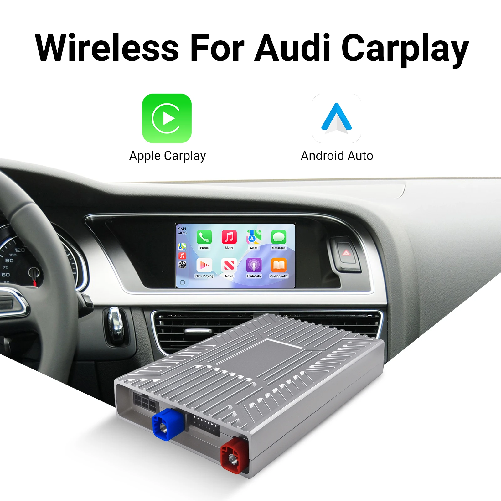 EzoneTronics OEM Screen Upgrade Decoder Box for Audi A4, A5,Q5 2009-2016, 6.5