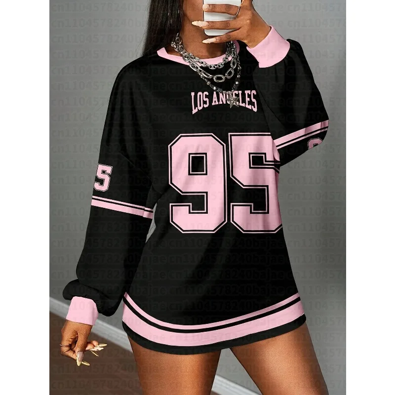 Women's Kid Casual Minimalist Streetwear Y2K Style Printed Round Neck Long Sleeve Plus Size Long Sleeve T-Shirt Soccer Lovers