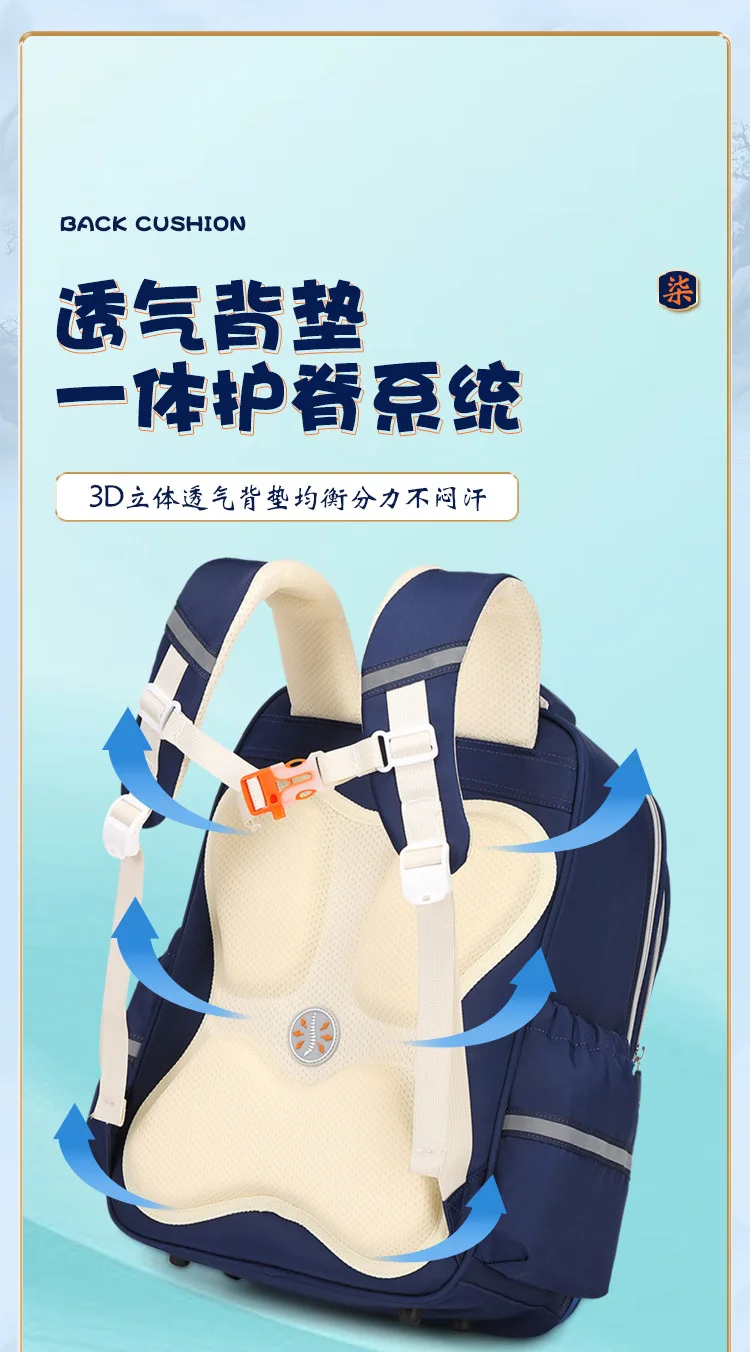 school bag Kids backpack water proof Preschool Ages 6-18 Spine protection Reduce the burden Large capacity