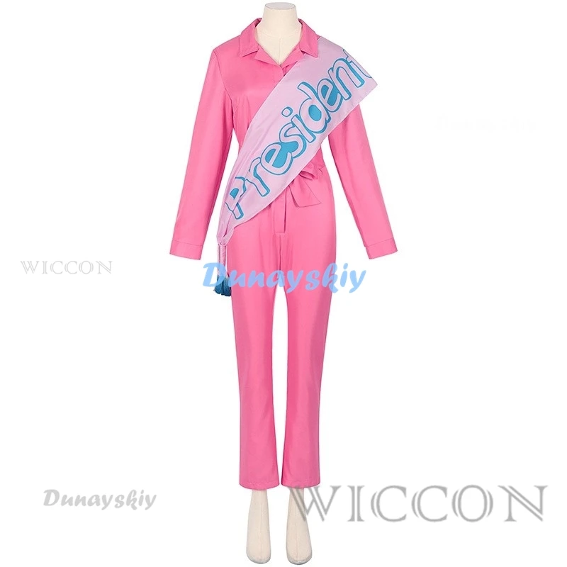 Margot Cosplay Costume Adult Barbier Pink Jumpsuits Suits Women Halloween Carnival Holiday Cosplay Party Costume