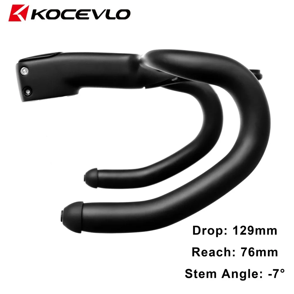KOCEVLO K05 SES Gravel Carbon Integrierter Lenker für 28,6 mm Gabel mit Abstandshaltern, interne Kabelführung, einteiliger Lenkervorbau