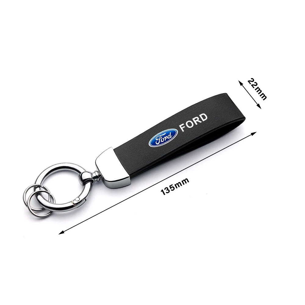 Car Luxury Leather  Logo Keychain Key Rings Key Holder Accessories For Ford Focus Mk2 MK3 MK7 MK4 Fiesta Ranger Mustang Kuga GTD view 6