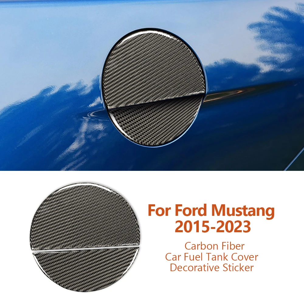 

For Ford Mustang 2015-2023 Car-Styling Carbon Fiber Car Fuel Tank Cover Decorative Sticker Auto Interior Modification Accesorios
