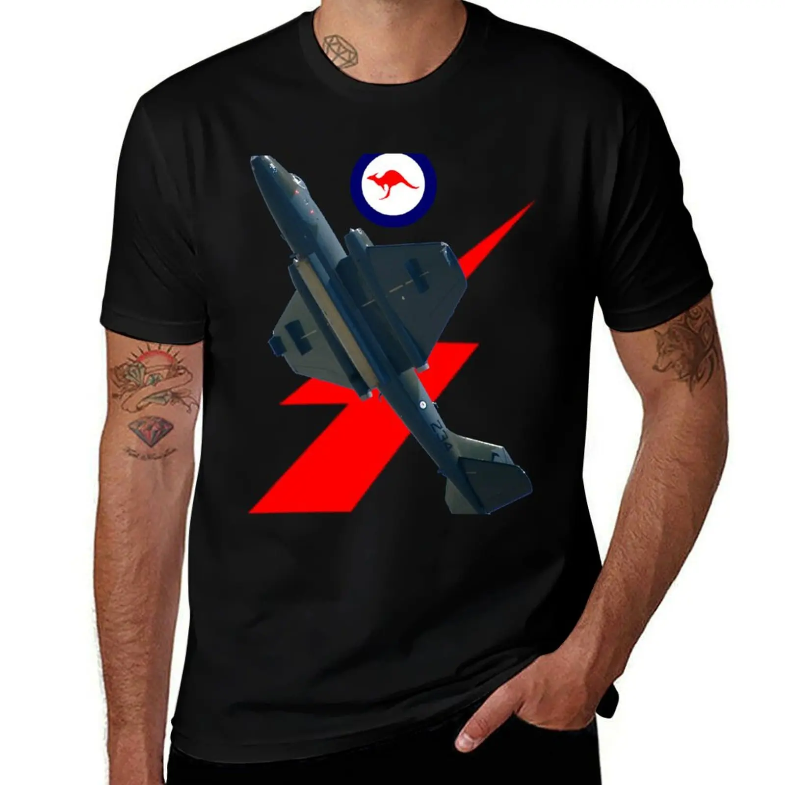 Roundel Series (RAAF kangaroo roundel) - Canberra A84-234 2008 T-Shirt Work Basic Short Sleeve Top T-Shirt