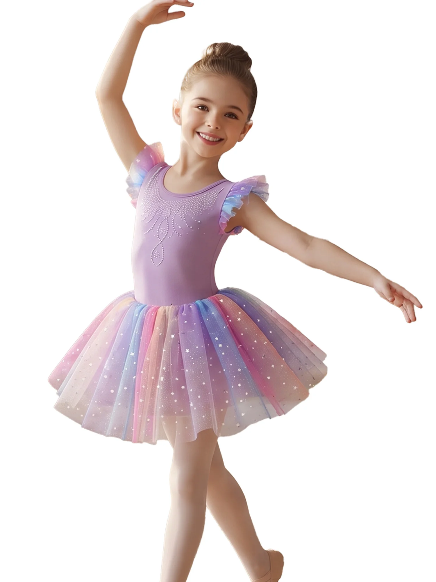 Kids Ballet Dance Costume Professional Ballet Tutu for Girls Sequin Tulle Dress Ballerina Tutu Recital Performance Dancewear