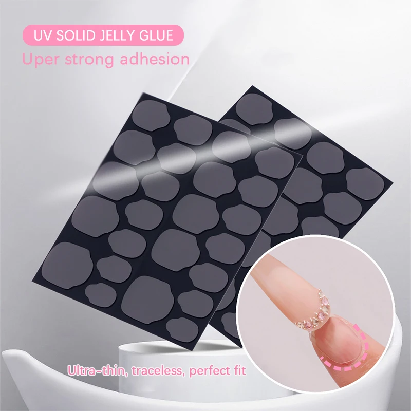 Cinta adhesiva semicurada de doble cara para decoración de uñas, pegamento acrílico transparente para manicura, pestañas impermeables