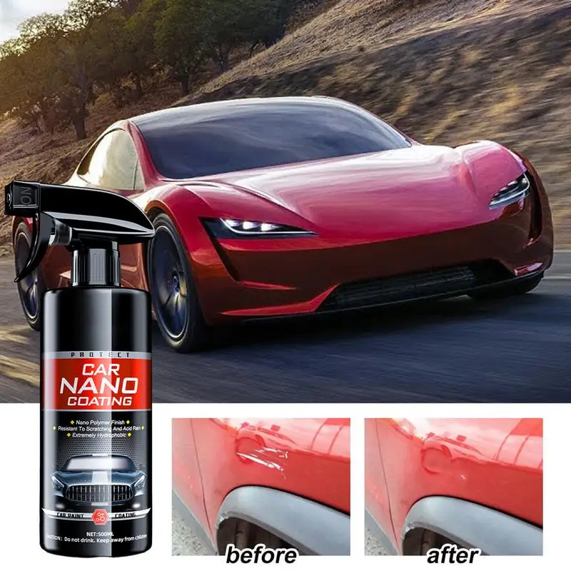 Espray hidrofóbico para pintura de coche, cera de agua de nano acción rápida, reparación de arañazos finos, antisuciedad