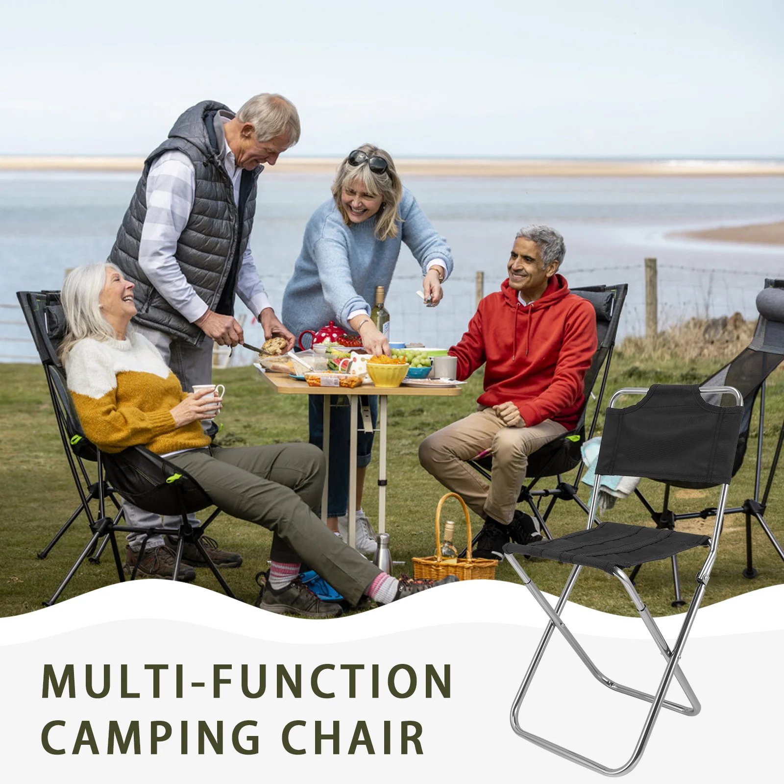 Fishing Folding Chair Outdoor Chairs Comfortable Stool Small Foldable Pocket Alloy Multi-function Stools Camping Accessory