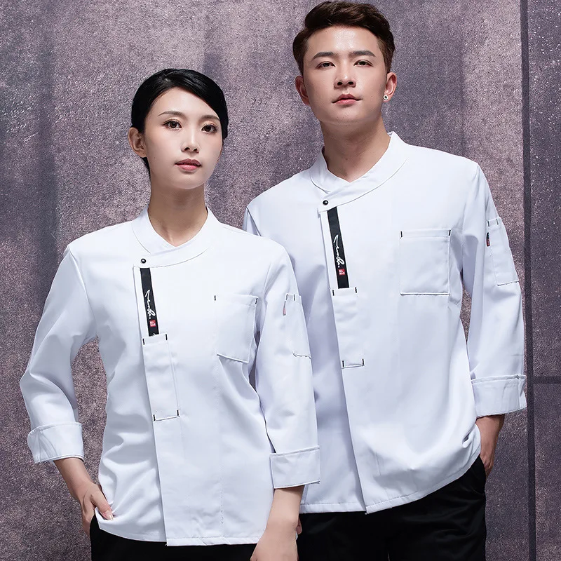 

Chef Overalls Men's Long-Sleeved Dining Hotel Canteen White Baking Hot Pot Restaurant Kitchen Clothes Autumn and Winter Clothing