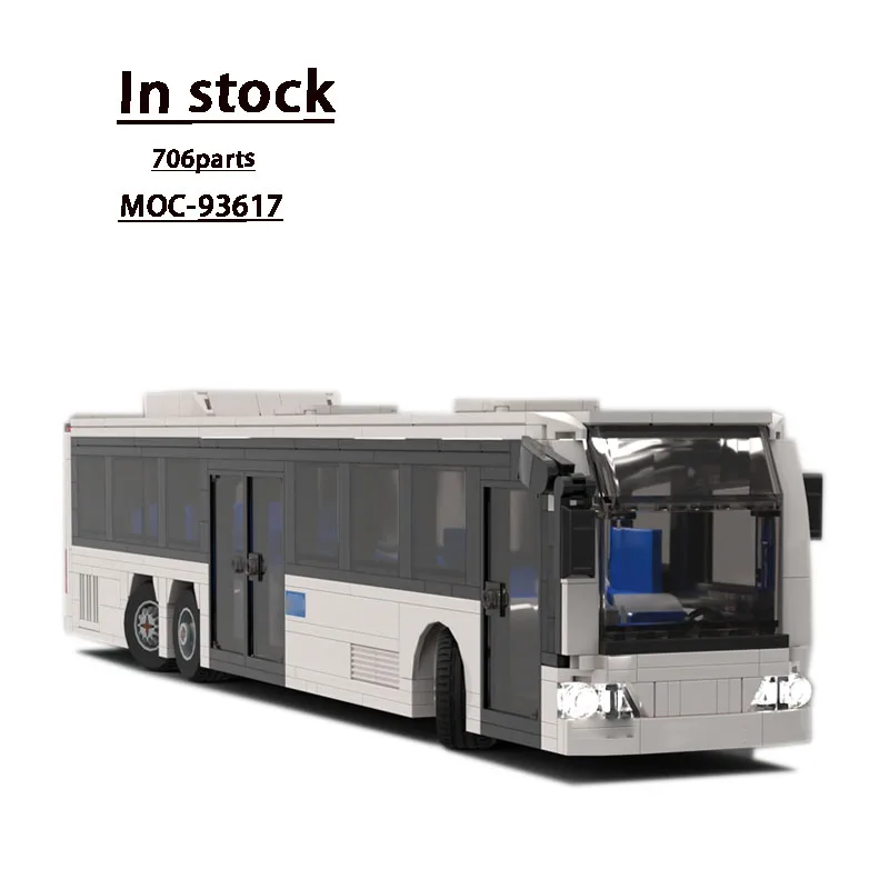

MOC-93617 White City Bus Building Block Model 706 Parts MOC Creative Educational Boy Kids Birthday Building Blocks Toy Gift