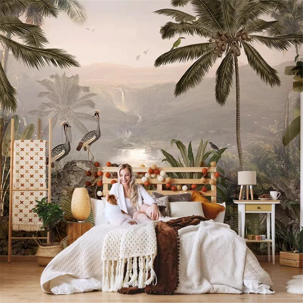 Custom 3D Photo Primitive forest animals wall paper Mural Hotel Wallpaper for Living Rom Wall Coverings vinyl art wall stickers