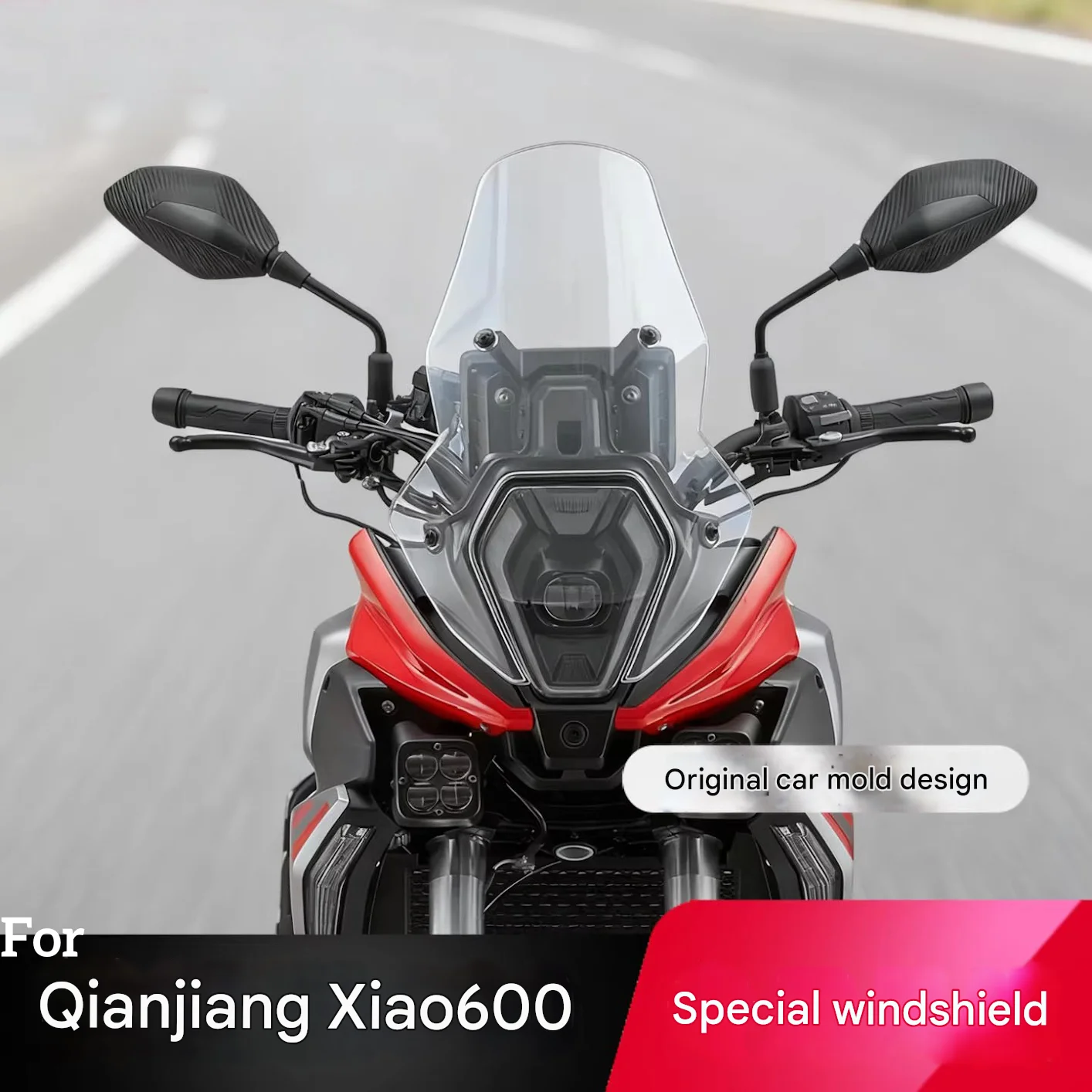 For QJMOTOR SRT 600 Special modification accessories for upgraded windshield, high windshield with seamless installation