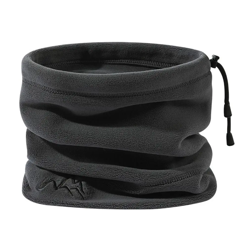

Fashion Drawstring Fleece Hat Windproof Thickened Mask Hood Beanies Face Cover Solid Color Pullover Cap Girls