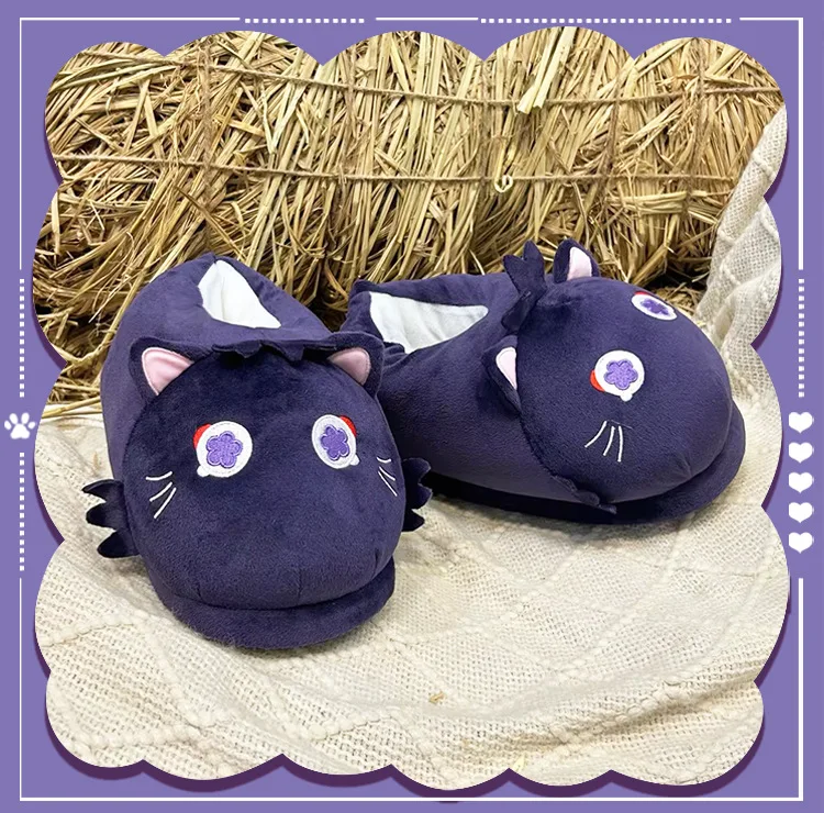 Game Genshin Impact Scaramouche Cat Slippers Toy Anime Stuffed Soft Toy Christmas Birthday Gift