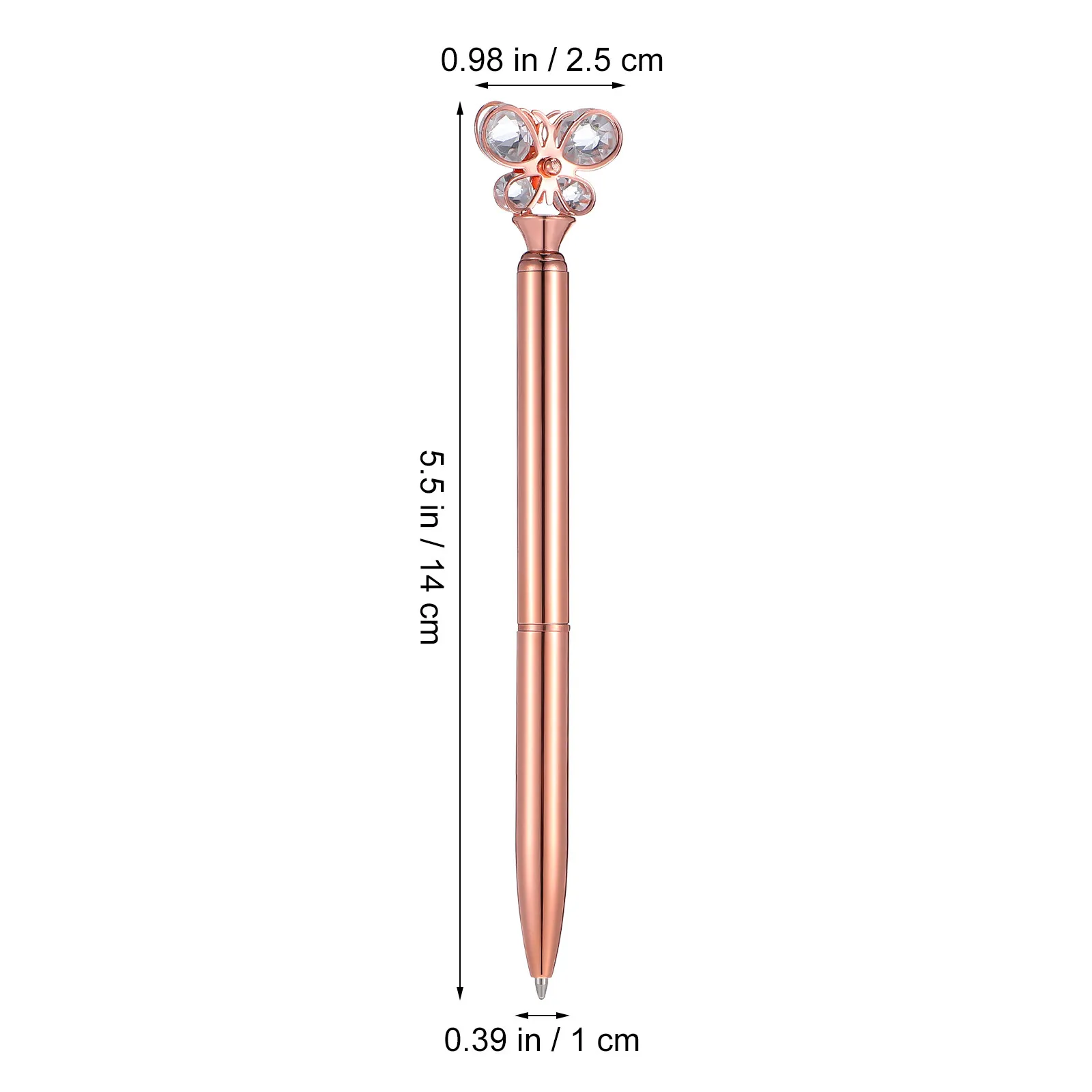 3Pcs Metal Butterfly Ballpoint Pens Stylish Fun Design Skid-Resistant Smooth Ink Flow Ideal for Students Teachers Daily Use