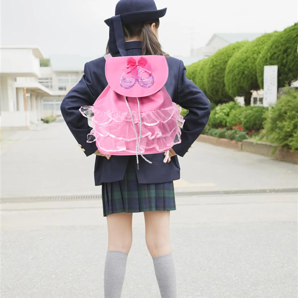 

Ballet Dance Bag Pink Tutu Dress Lightweight Large Capacity Adjustable Straps Backpack for Girls Gymnastics Dance Supplies