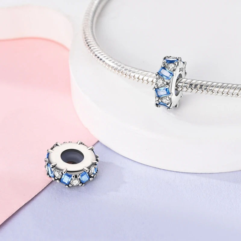 Original Silver Charms Beads Butterfly Rose Gem Spacer Beads Fit Bracelets Bag Keychain Charms Diy Women Gift Accessory