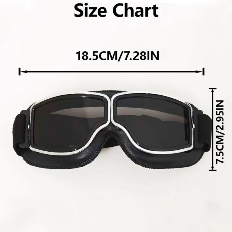 Classic Vintage Motorcycle Goggles with Free Storage Case Dust Shield Eyewear for Mud Track Motocross Riding