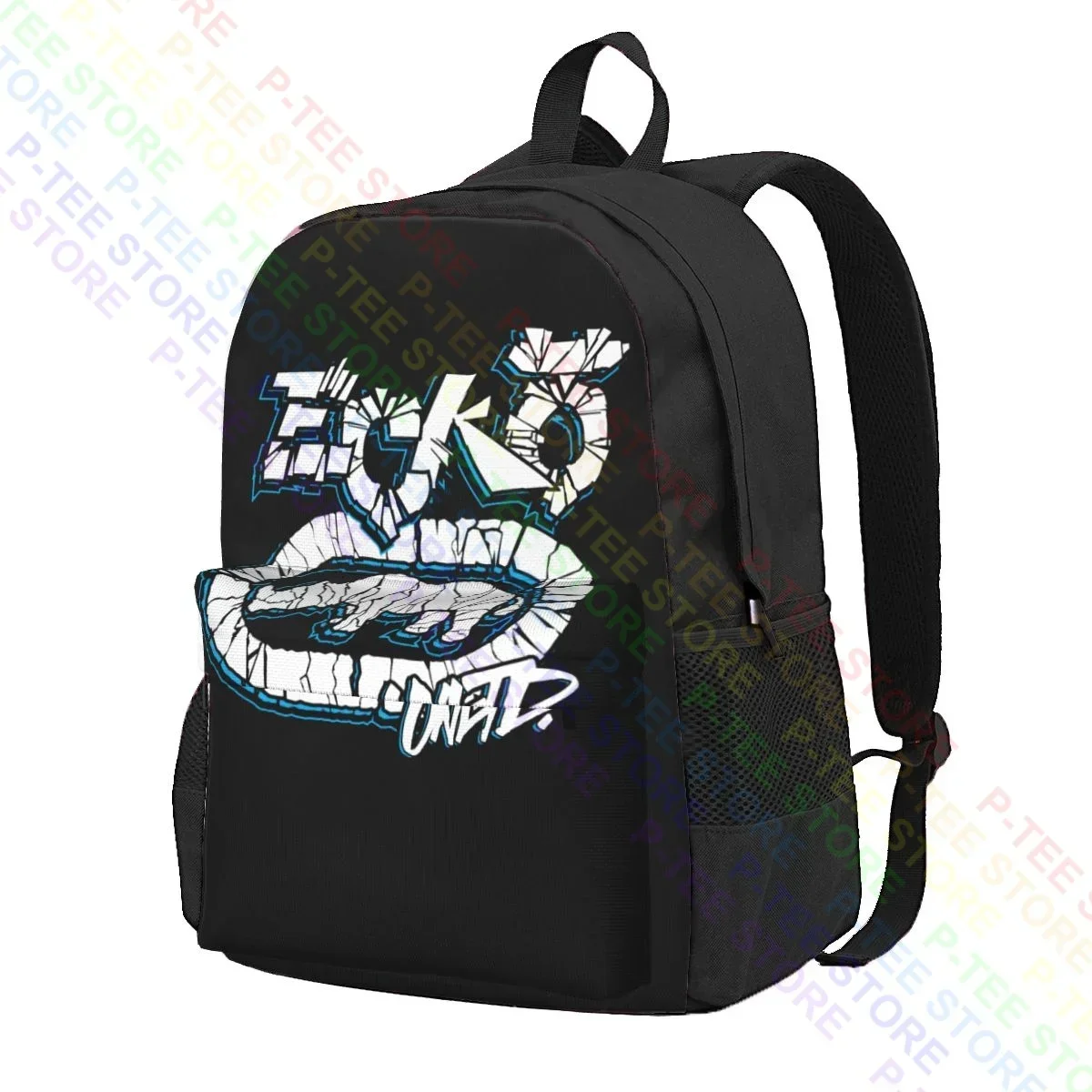 Ecko_Unltd Silver Shiny Metallic Logo Large Capacity Backpack Travel Shoe Bag Gym Tote Bag Large Capacity