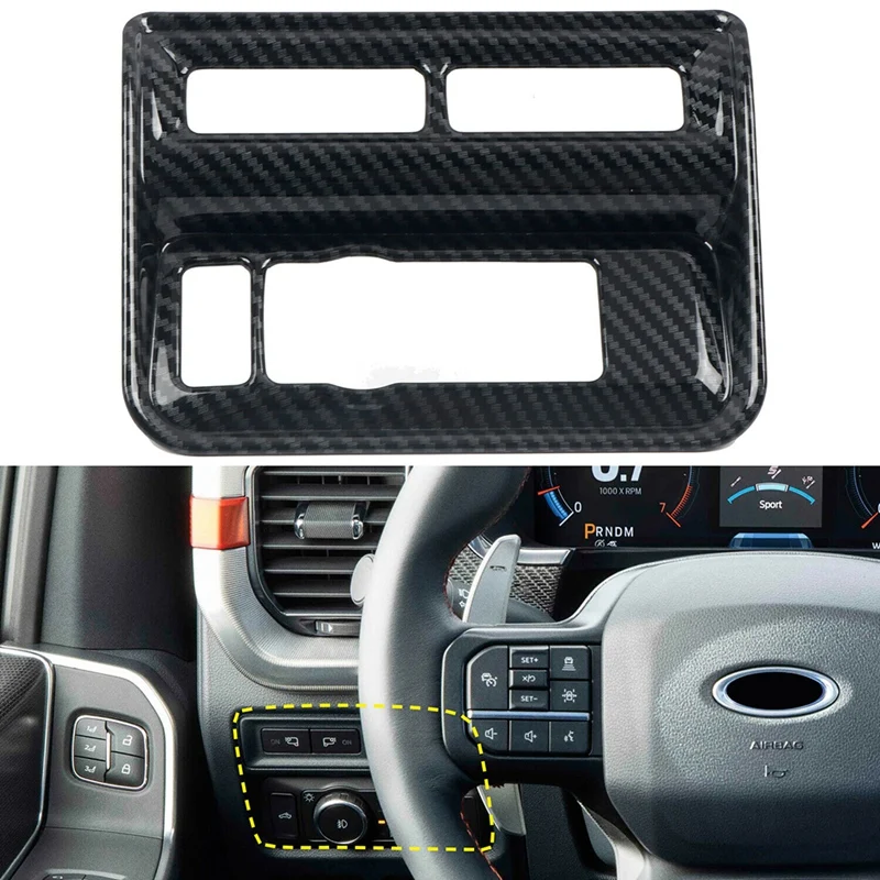 21PCS Interior Kit Cover Trims, Air Outlet Cover, Dashboard Cover For Ford F150 2021 2022, ABS Carbon Fiber