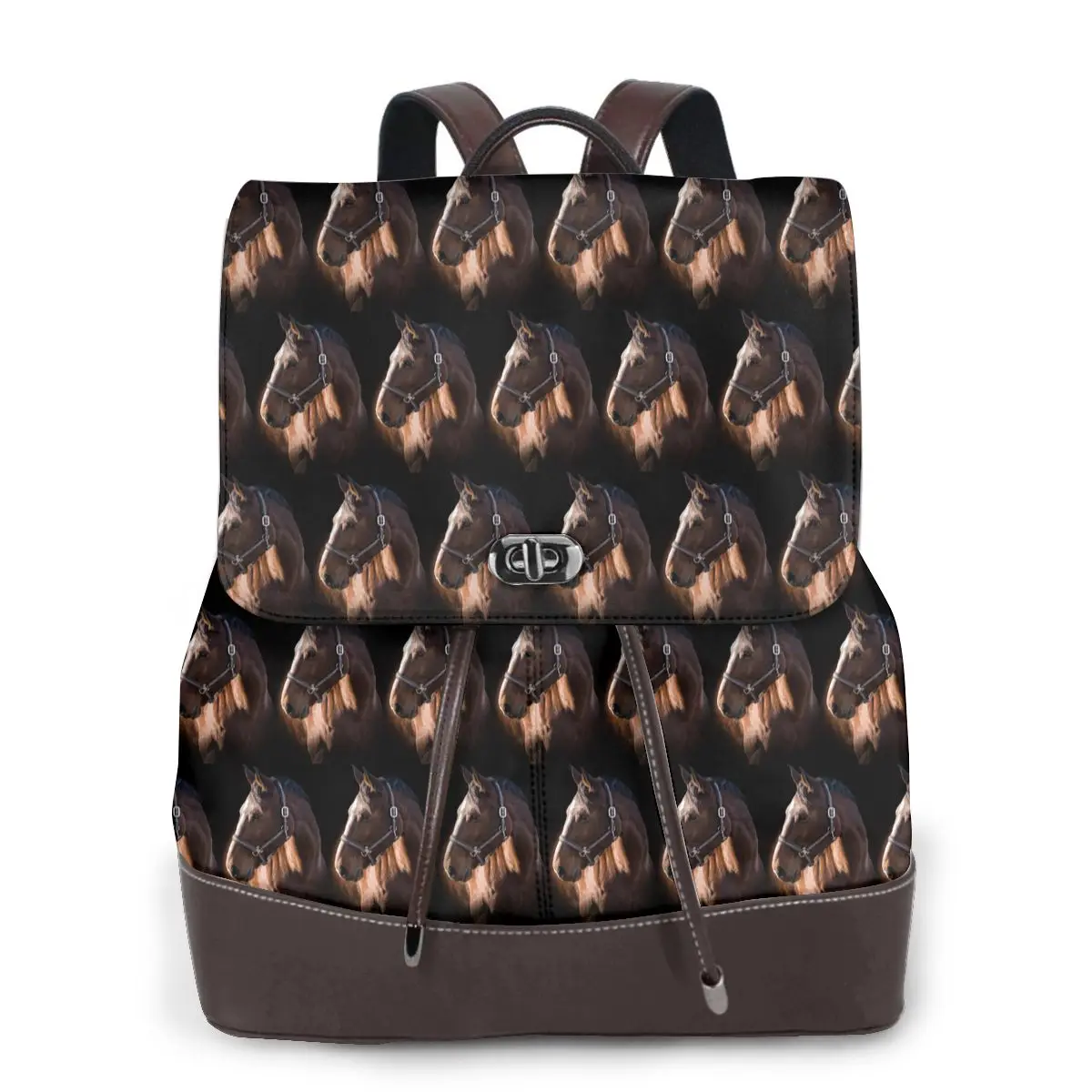 brown-horse-herd-running-galloping-animal-lovers-humor-bookbag-school-student-bags-hiking-travel-daypack-women-derma-backpack