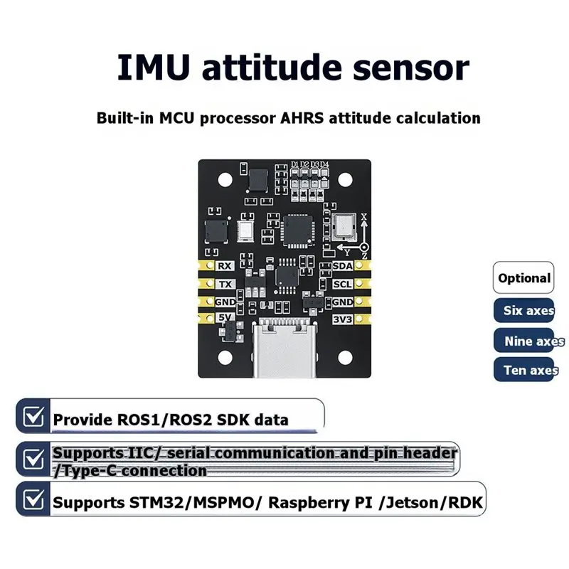 Picture 5: IMU High-Precision 10-Axis Attitude Sensor Module AHRS Calculation Support For ROS For Robot, Drone, Arduino, STM32