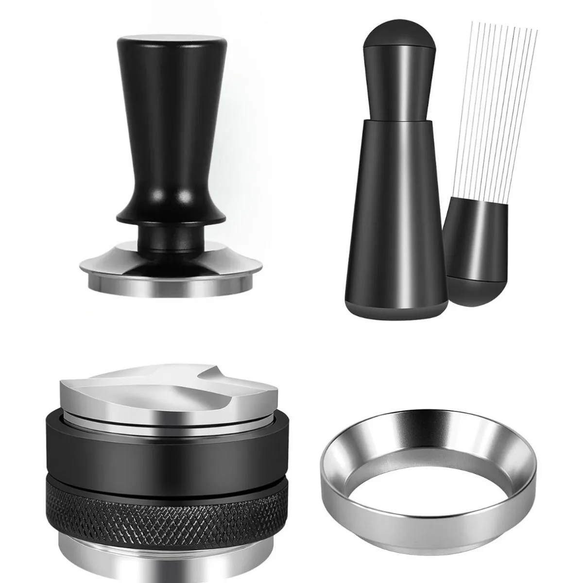 51mm 53mm 58mm Espresso Tamper Barista Coffee Tamper with Calibrated Spring Loaded Stainless Steel Tampers