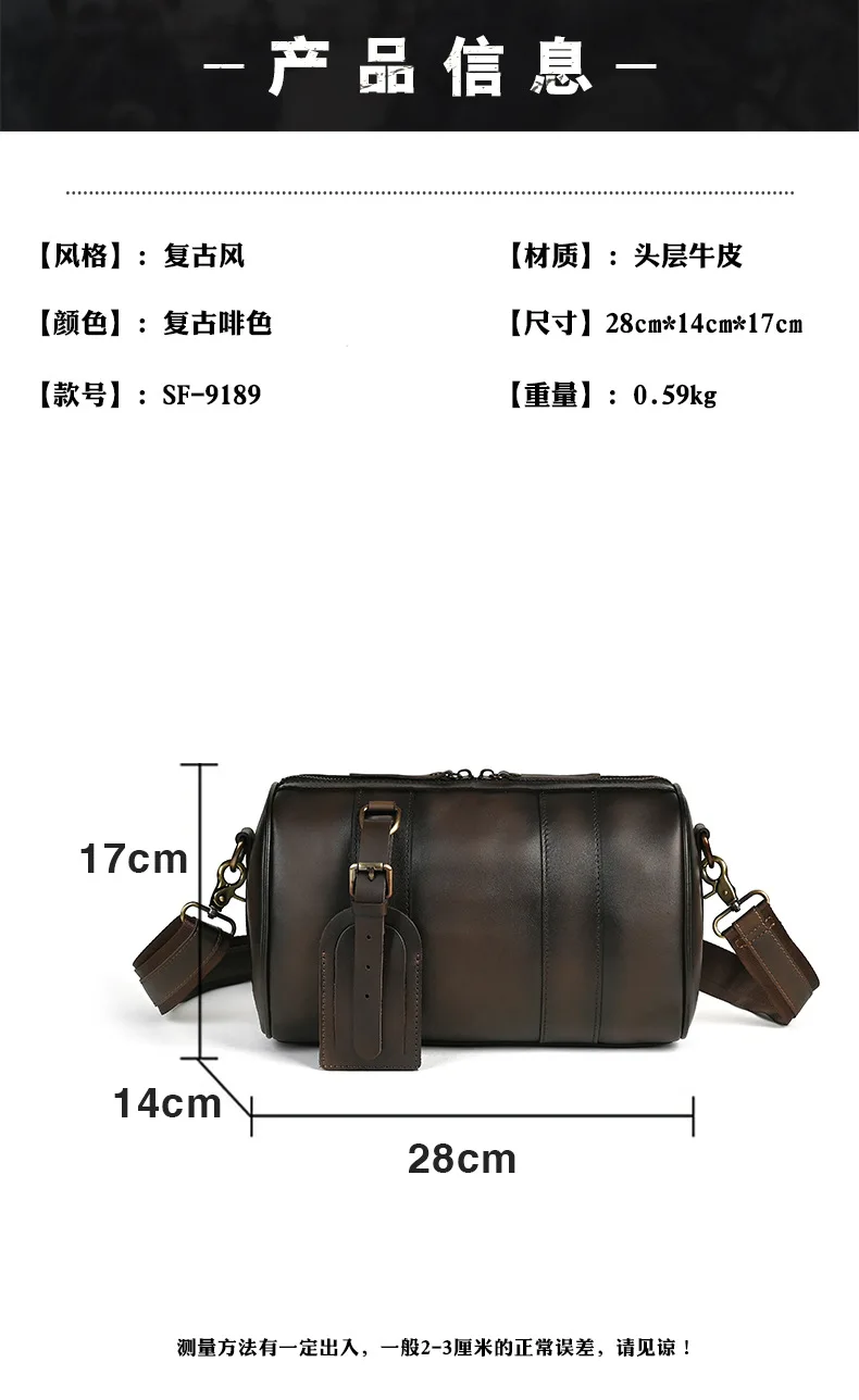 طبقة جلد البقر خمر الرجال Crossbody جولة دلو حقيبة كتف بسيطة سعة كبيرة حقيبة ساعي وسادة مصمم حقيبة فخمة