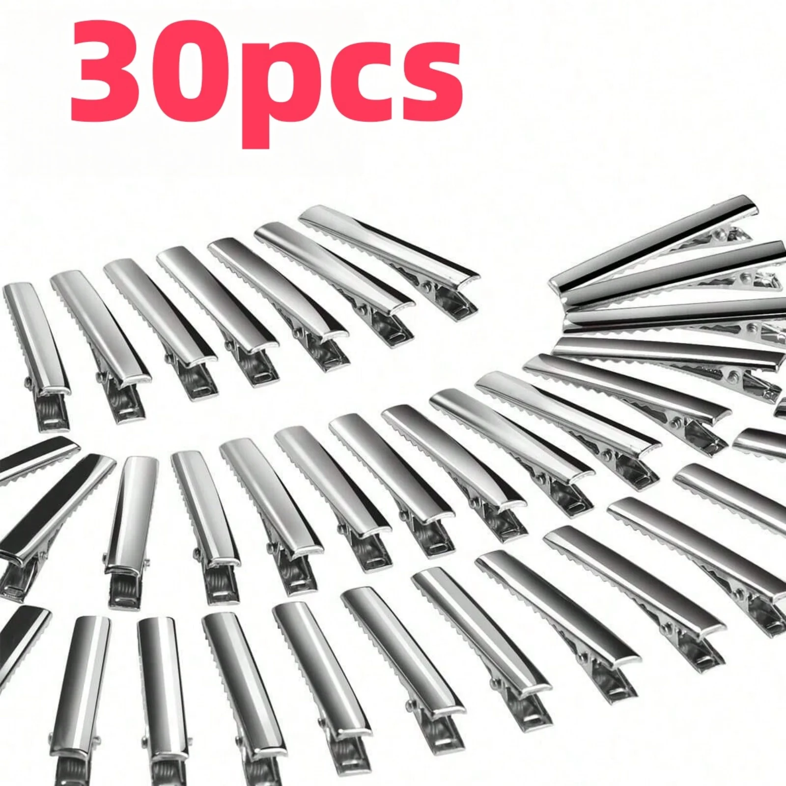 10-50PCS Alligator Clips, Metal Single-Prong Silver Alligator Clips (Suitable for Bow-Making Crafts), Applicable for Daily Hair image 5