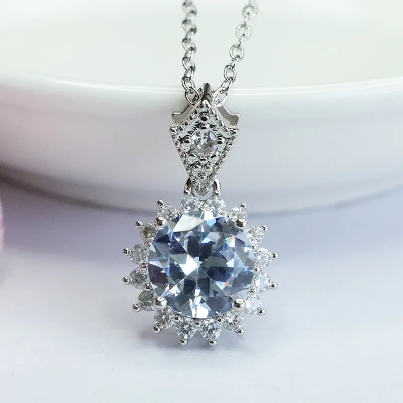 

Classic Princess Diana Zircon Pendant Gemstone Necklace Jewelry