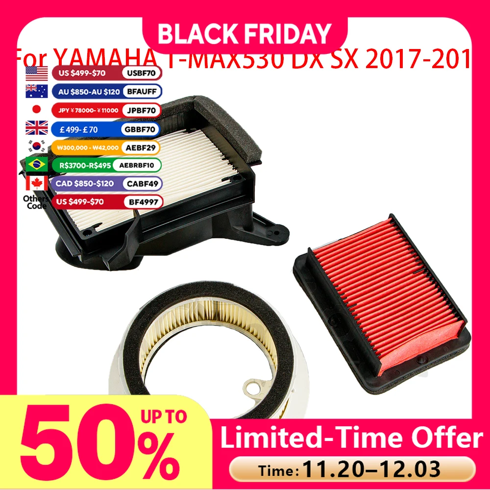 

TMAX530 Air Filter for YAMAHA 2017 - 2019 DX SX T-MAX 530 Motorcycle Accessories Intake Cleaner TMAX 530 T-MAX530 2018