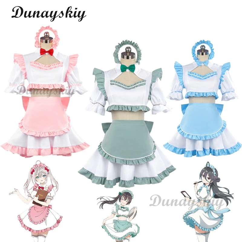 

New Anime Alya Sometimes Hides Cosplay Her Feelings in Russian Alisa Mikhailovna Kujou Maid apron dress Costume Tailor Made