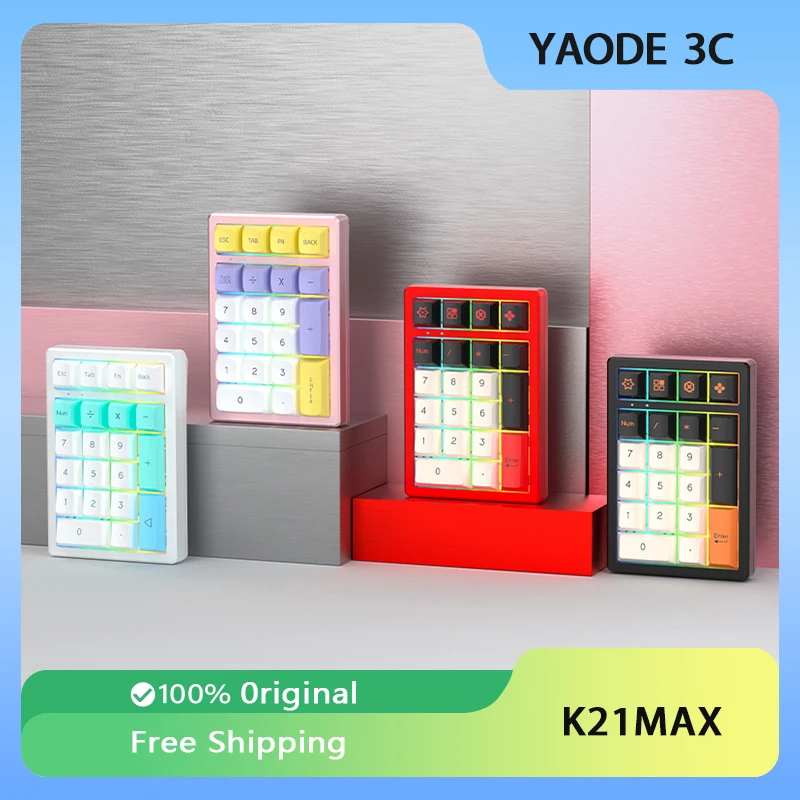 Keycool K21Max Multi Functional Custom Keypad CNC 3Mode PAD Digital Mechanical Keyboard 16key Mini Mechanical Keyboard