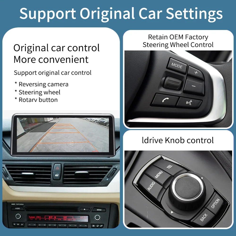 Wireless Carplay/Android Auto 10.25'' Touch Screen Multimedia Radio Receiver for BMW X1 Serie E84 2009-2015 CIC-System Car Radio