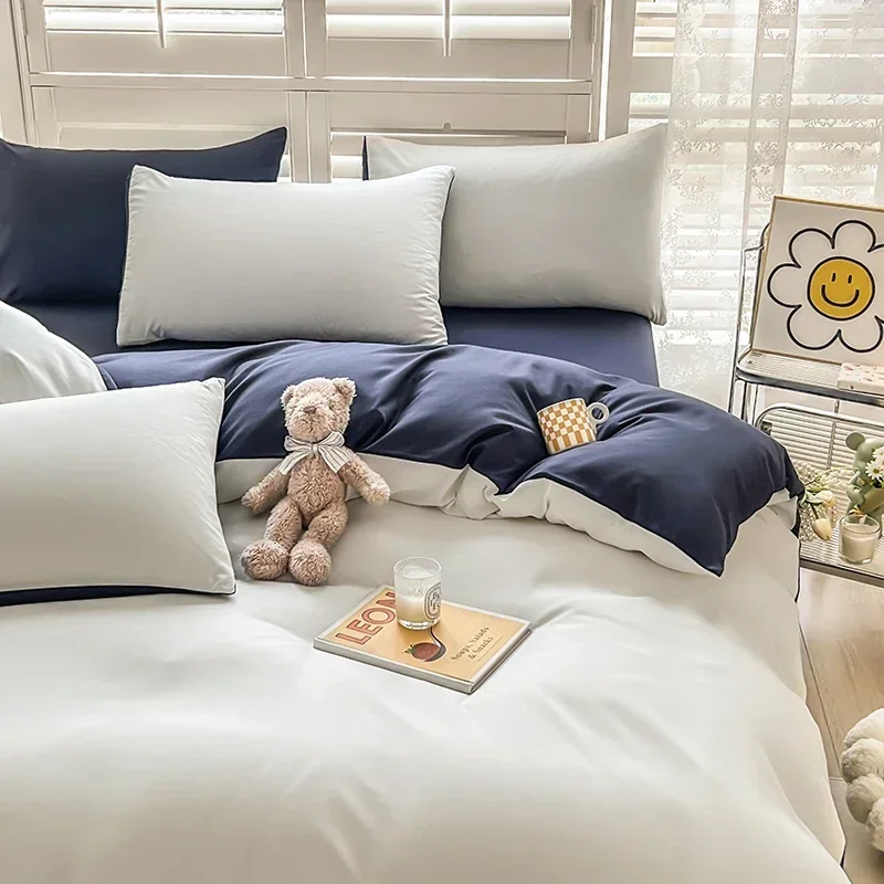 

Bonenjoy Duvet Cover Set with Pillowcase Single/Double Size Bed Cover Sets Solid Color High Quality Duvet Cover with Pillowcase