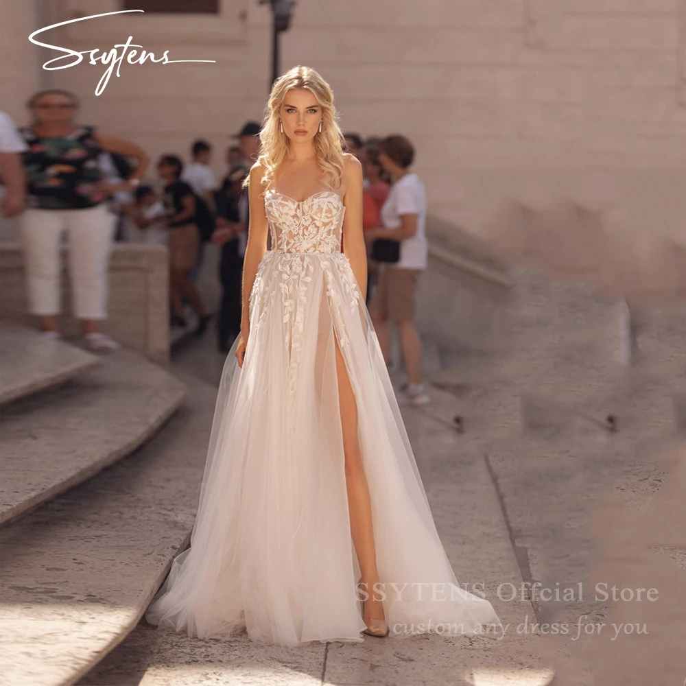 SSYTENS エレガントなチュールのウェディングドレス女性のための 2026 ノースリーブブライダルドレス高級恋人のウェディングドレス女性のためのカスタマイズ